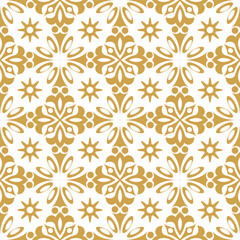 Elegant Gold Floral Pattern Seamless Vector Background Design