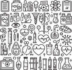Medical Doodle Element set