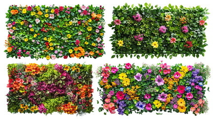 Set of colorful flower wall panels, cut out