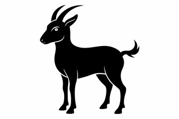 goat silhouette, dairy goat vector silhouette, baby goat silhouette