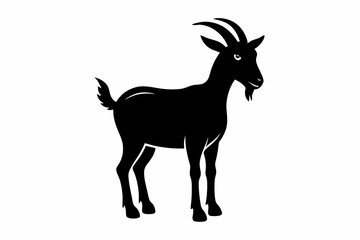 goat silhouette, dairy goat vector silhouette, baby goat silhouette