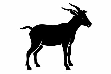 goat silhouette, dairy goat vector silhouette, baby goat silhouette