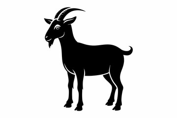 goat silhouette, dairy goat vector silhouette, baby goat silhouette