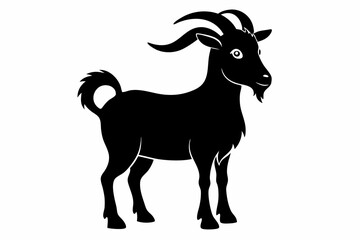 goat silhouette, dairy goat vector silhouette, baby goat silhouette