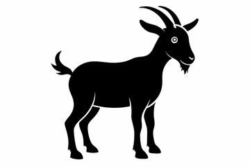 goat silhouette, dairy goat vector silhouette, baby goat silhouette