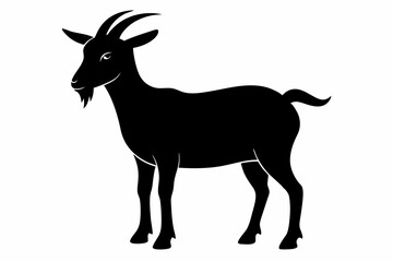 goat silhouette, dairy goat vector silhouette, baby goat silhouette