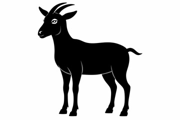 goat silhouette, dairy goat vector silhouette, baby goat silhouette