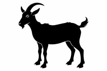goat silhouette, dairy goat vector silhouette, baby goat silhouette