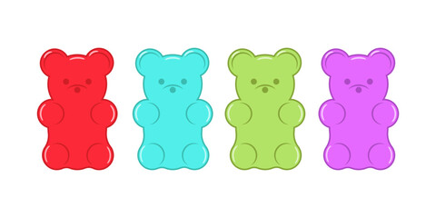 Jelly bears fruit gummy. Character Illustrator vector design.