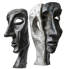 Sculptures on transparent background