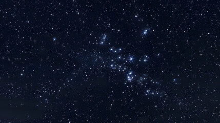 The constellation of Aquarius highlighted against a starfilled night sky.