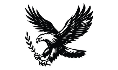 Eagle And Leaf Vector Illustration