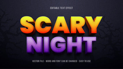 Scary night editable text effect, halloween text style effect