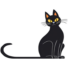 Fototapeta premium black cat isolated