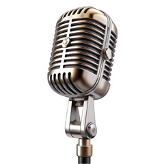 Fototapeta premium Vintage microphone isolated on transparent background