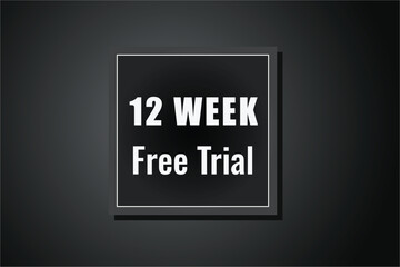 12 week free trial banner design. 12 weeks free banner background
