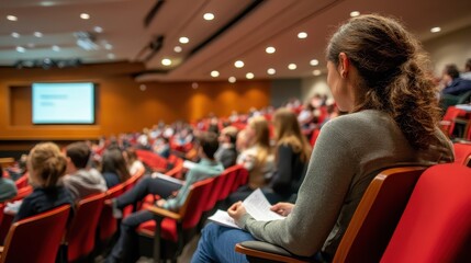 Audience at a Conference or Seminar in a Lecture Hall