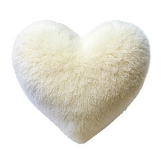Fototapeta premium White heart pillow isolated on transparent background