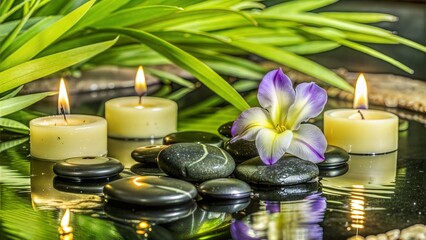 beautiful spa concept of blooming iris flower