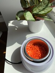 depilation wax orange drops in wax warmer