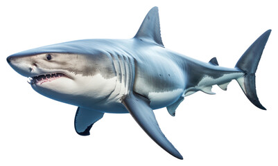 Fototapeta premium PNG Shark animal fish white background.