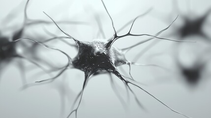 Neurons interconnecting in a laboratory setting, highlighting their intricate structures and importance in biological processes