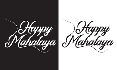 Happy Mahalaya Social Media Post Durga Puja is Biggest Festival.  isolated on white and black background. Vector illustration. EPS 10