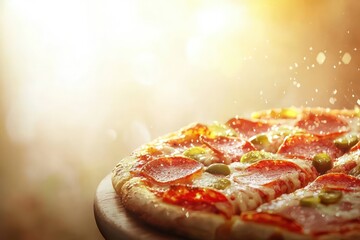 Pizza Promotion Background Ideal for Advertising with Space for Custom Content