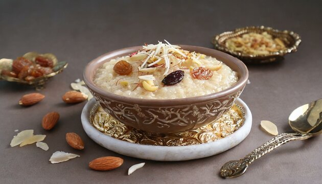 Sheer Khurma Seviyan consumed especially on Eid or any other festival in india/asia. Served with dry fruits toppings in a bowl. ai generated