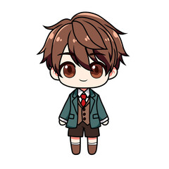 illustration of a cute cartoon student