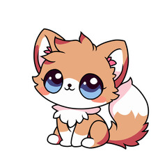 illustration of a cute baby cartoon kitty cat