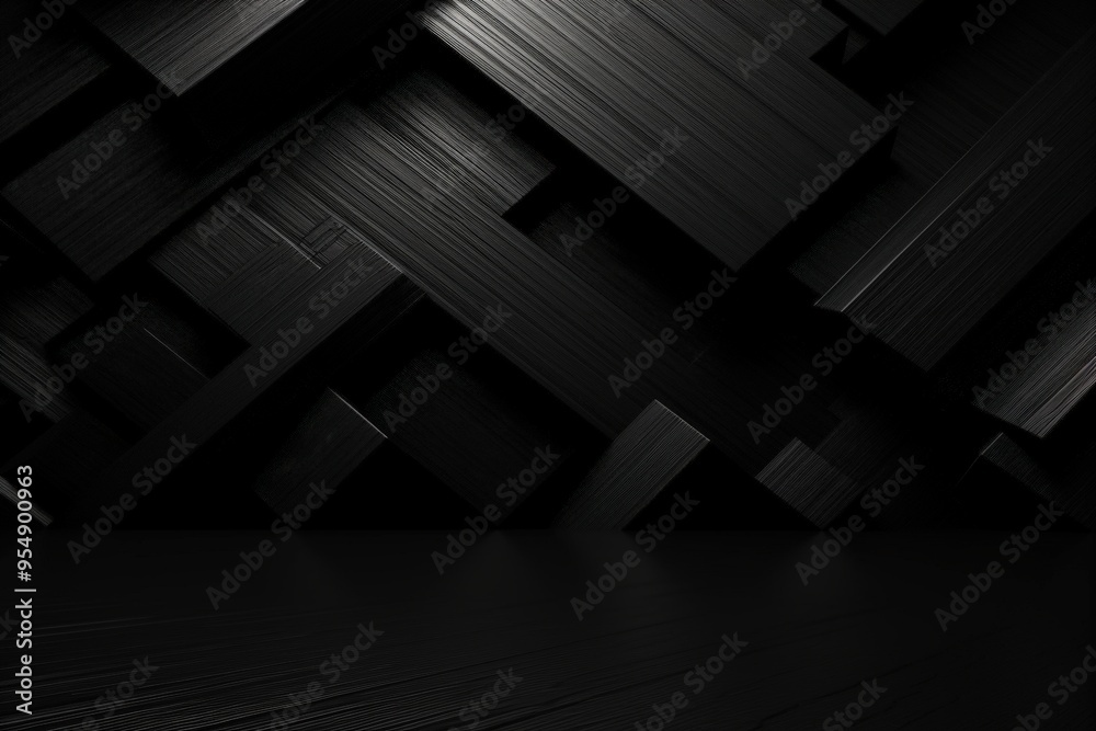 Wall mural abstract black and white geometric background