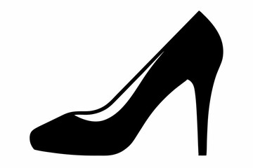shoe high heel vector silhouette, woman high heel icon