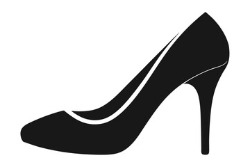 shoe high heel vector silhouette, woman high heel icon