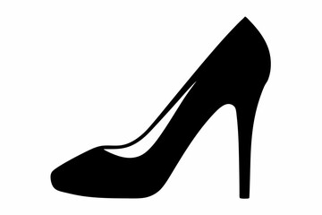 shoe high heel vector silhouette, woman high heel icon