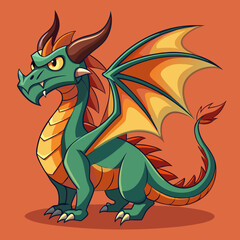 Fototapeta premium cartoon vector illustration of dragon