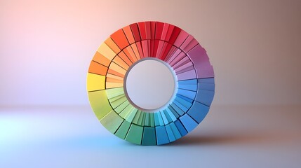 Obraz premium Detailed 3D Rendered Classic Color Wheel with Primary Secondary and Tertiary Hues