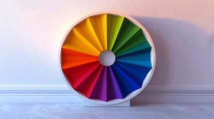 Obraz premium Detailed 3D Rendered Traditional Color Wheel with Primary Secondary and Tertiary Colors