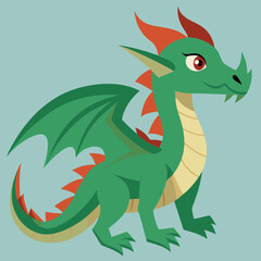 Obraz premium cartoon vector illustration of dragon