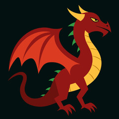 Fototapeta premium cartoon vector illustration of dragon