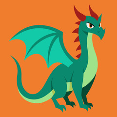 cartoon vector illustration of dragon