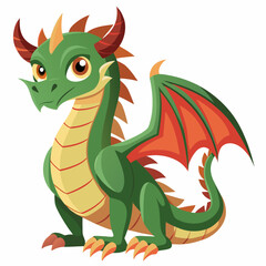 cartoon vector illustration of dragon
