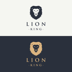Lion head template Logo design with creative vector illustration editing.