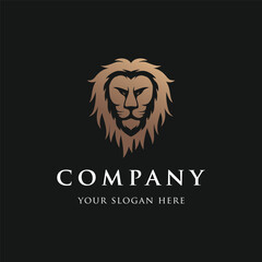 Lion head template Logo design with creative vector illustration editing.