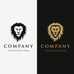 Lion head template Logo design with creative vector illustration editing.