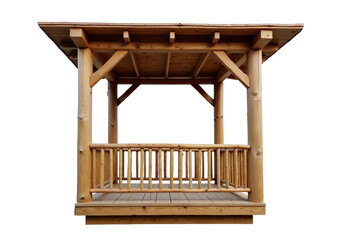 Wooden Balcony Isolated on Transparent Background: Perfect for Architectural Design and Mockup Projects