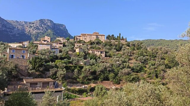 Panoramic view of the village of Deia in Mallorca