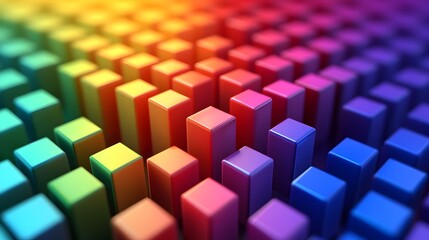 Fototapeta premium Rotating 3D Color Wheel with Vibrant Cubes in Dynamic Modern Design