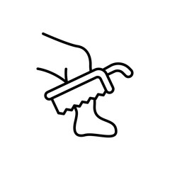 Leg amputee outline icons, minimalist vector illustration ,simple transparent graphic element .Isolated on white background