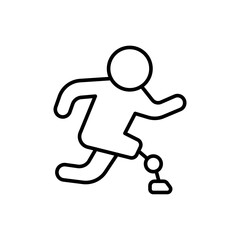 Prosthetic leg outline icons, minimalist vector illustration ,simple transparent graphic element .Isolated on white background